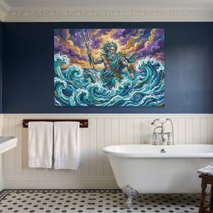 Poseidon Turbulent Waves — Poseidon Turbulent Waves Blue Bathroom Land 61