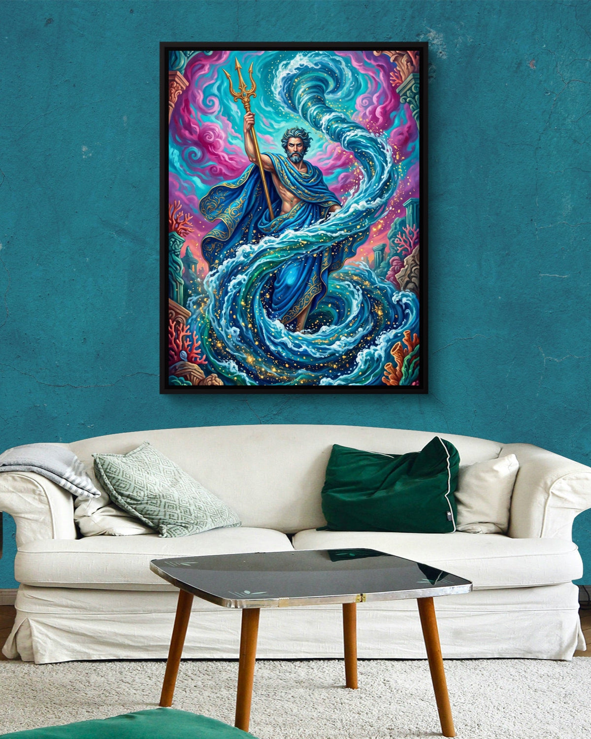 Poseidon's Azure Command - Luxury Wall Art