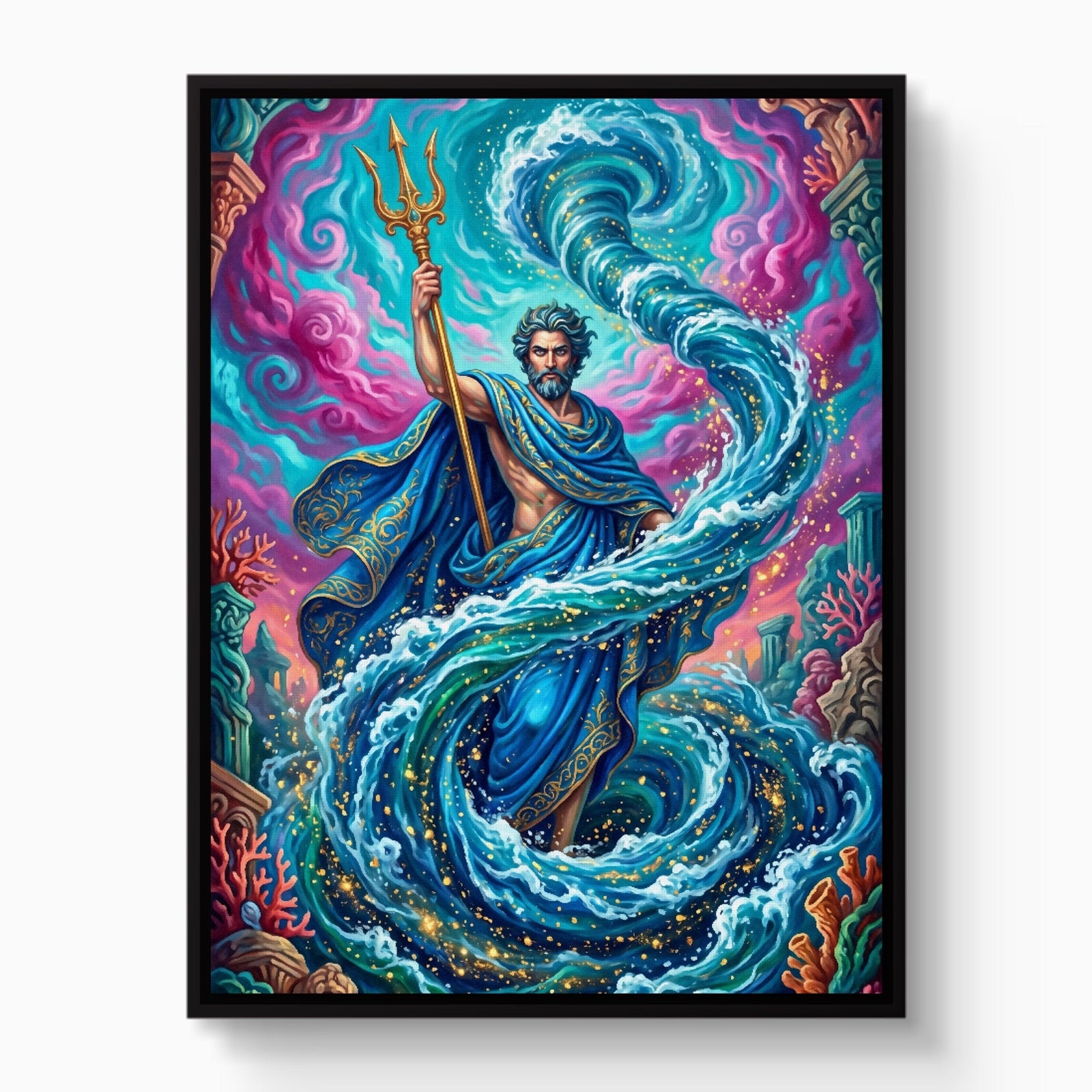 Poseidon's Azure Command - Luxury Wall Art