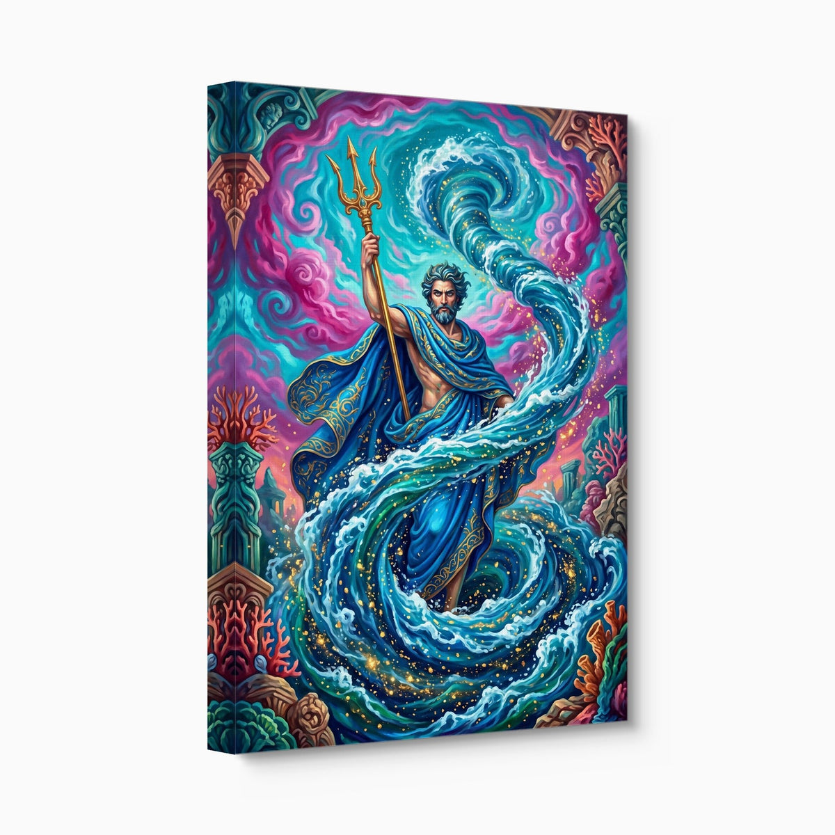 Poseidon's Azure Command - Luxury Wall Art