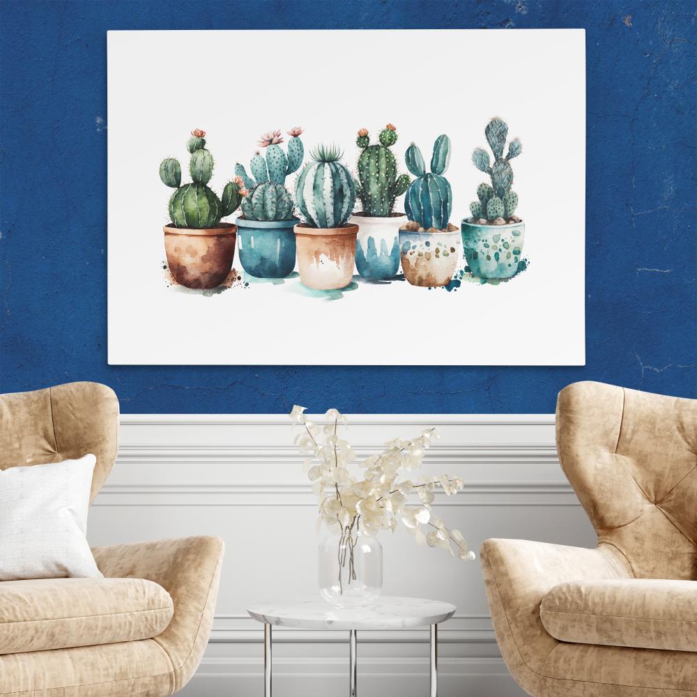 Potted Cacti Plants - Luxury Wall Art