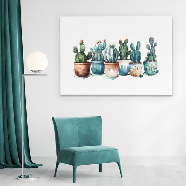 Potted Cacti Plants in a room