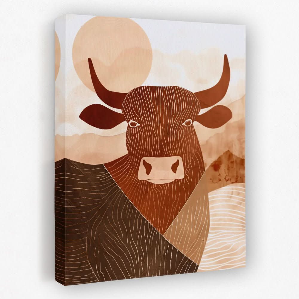 Power Abstracted - Bull Canvas Wall Art