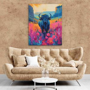 Prairie Bison - Pink Wall Art
