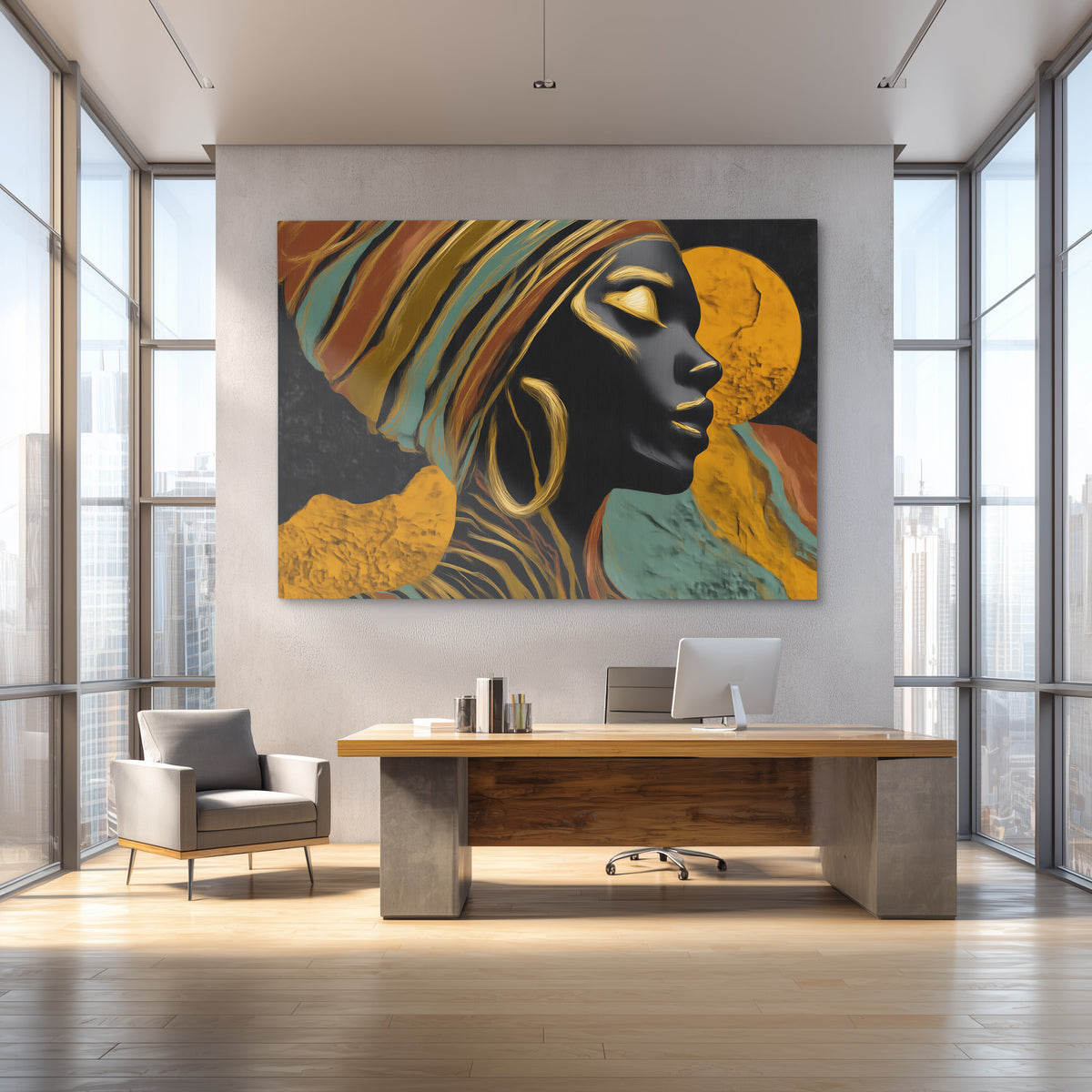 Profile in Amber - Luxury Wall Art