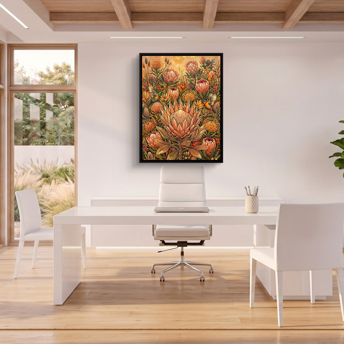 Protea Sunbird Garden — protea sunbird garden sq beach house office 1port framed black