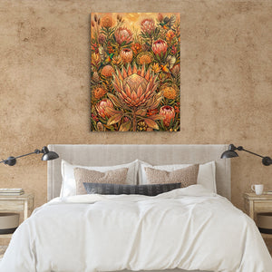 Protea Sunbird Garden — protea sunbird garden sq clay paper bedroom 1port flush print