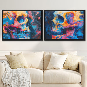 Psychedelic Painted Skulls - Luxury Wall Art