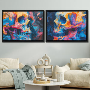 Psychedelic Painted Skulls - Luxury Wall Art