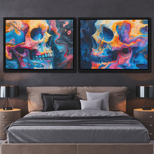 Psychedelic Painted Skulls - Luxury Wall Art