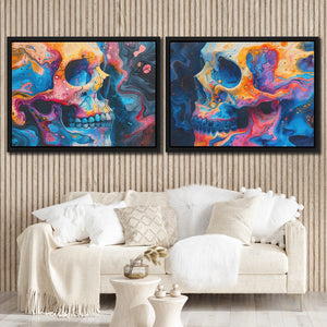 Psychedelic Painted Skulls - Luxury Wall Art