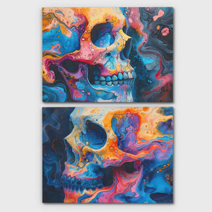 Psychedelic Painted Skulls - Luxury Wall Art