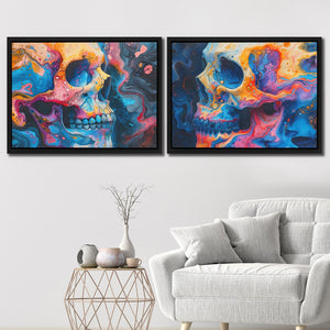 Psychedelic Painted Skulls - Luxury Wall Art