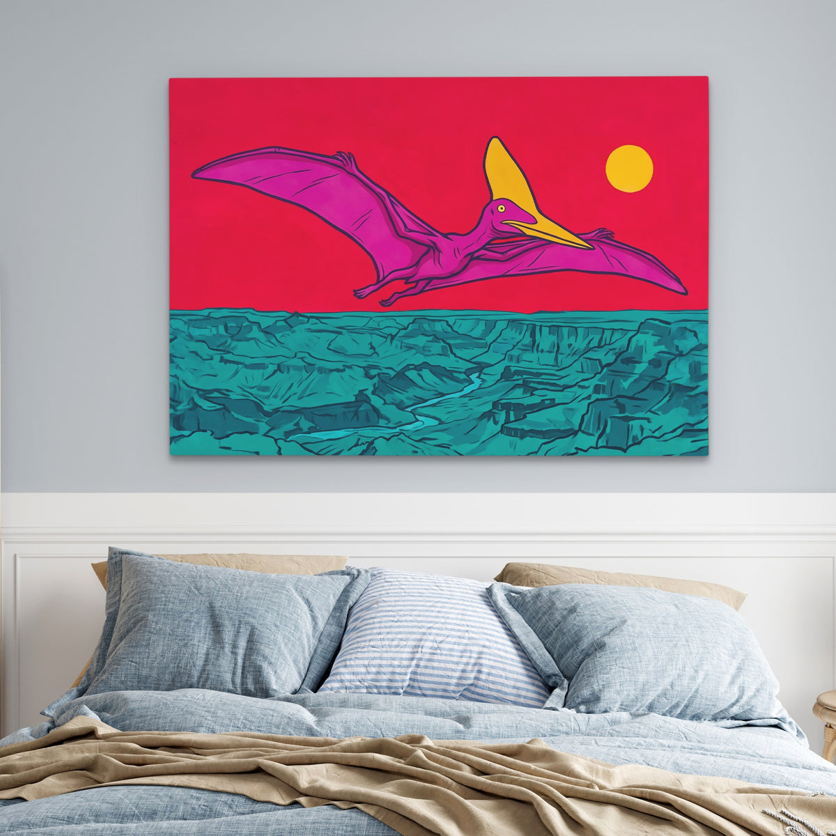 Pterodactyl Crimson Flight — Pterodactyl Crimson Flight Blue Bedroom land 46