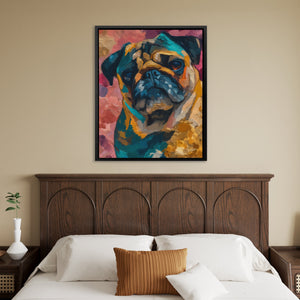 Pug in Teal - Luxury Wall Art