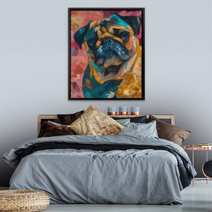 Pug in Teal - Luxury Wall Art