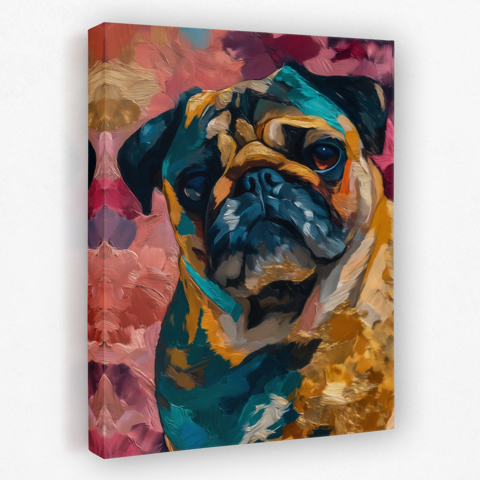 Pug in Teal - Luxury Wall Art