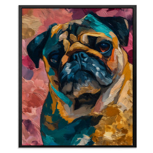 Pug in Teal - Luxury Wall Art