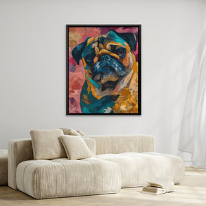 Pug in Teal - Luxury Wall Art