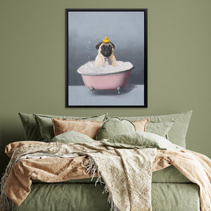 Pug In The Bath - Luxury Wall Art