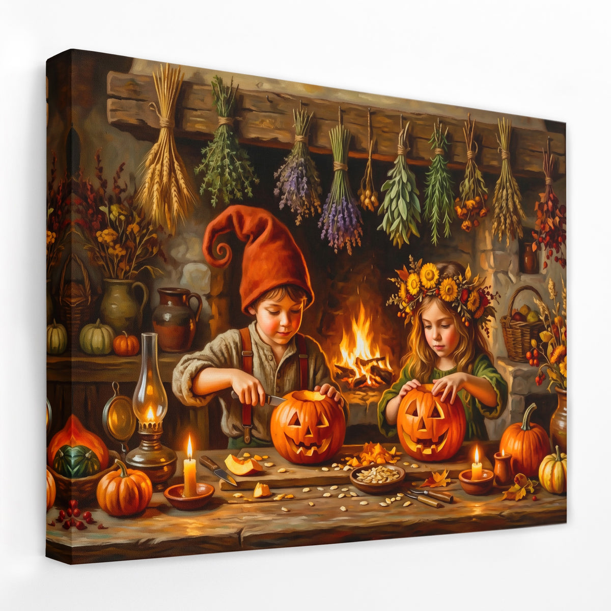 Pumpkin Carving Ritual — Pumpkin Carving Ritual Landscape   Side View   Mirror Wrap 89