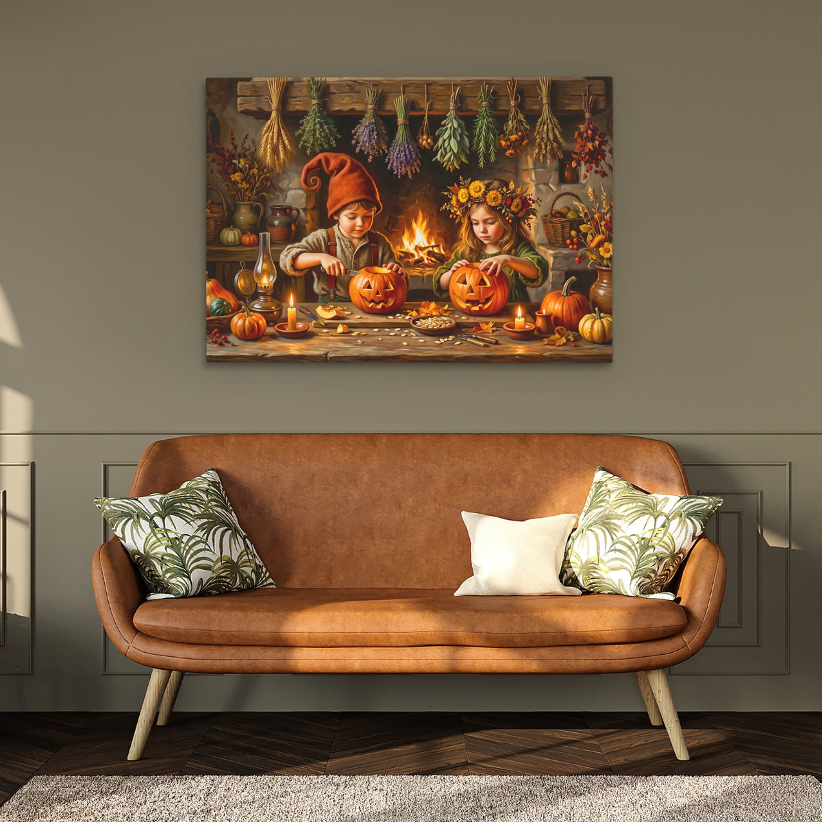 Pumpkin Carving Ritual — Pumpkin Carving Ritual Hallway Bench Green 56
