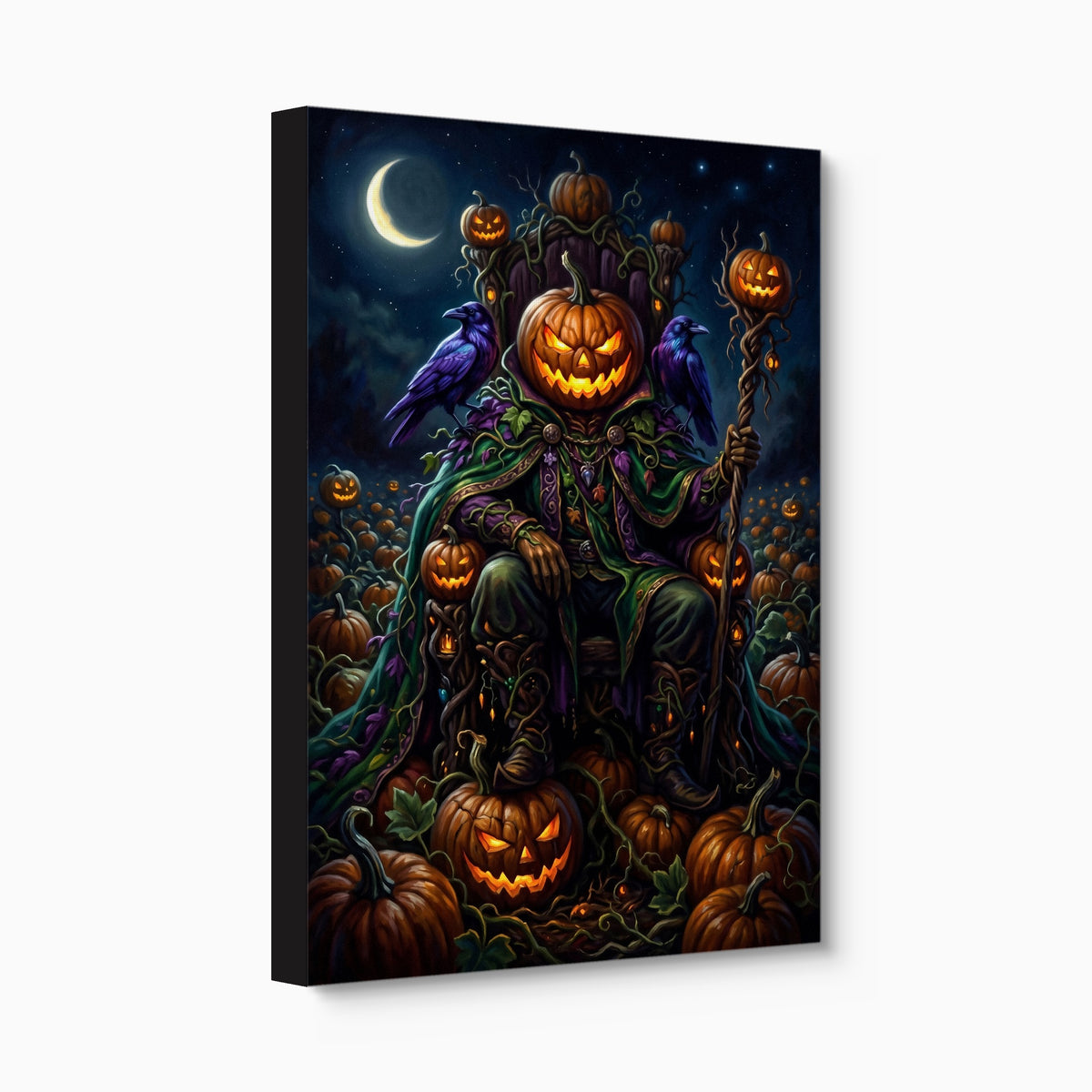 Pumpkin King Enthroned — pumpkin king enthroned angled flush print