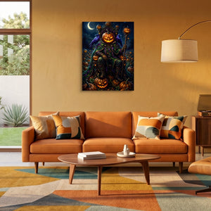 Pumpkin King Enthroned — pumpkin king enthroned sq orange room 2 1port flush print