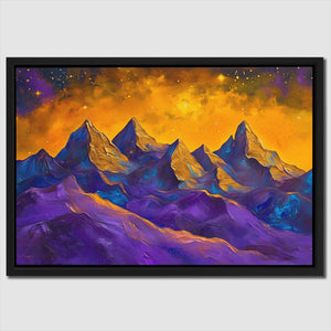 Purple and Gold Peaks - Luxury Wall Art