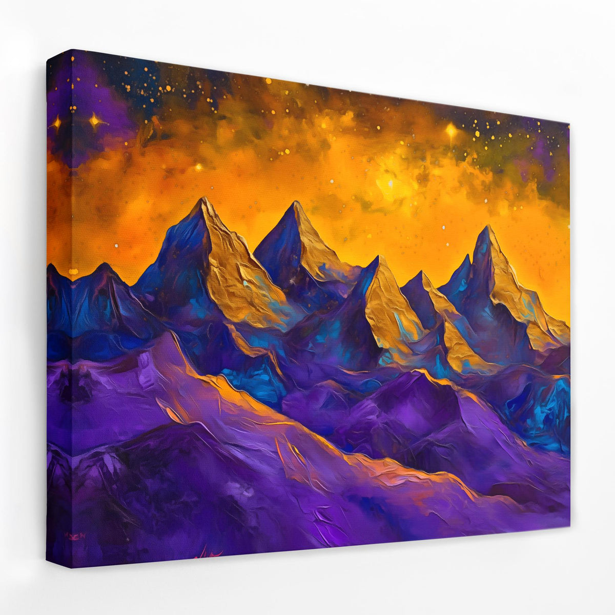 Purple and Gold Peaks - Luxury Wall Art