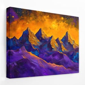 Purple and Gold Peaks - Luxury Wall Art
