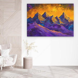 Purple and Gold Peaks - Luxury Wall Art
