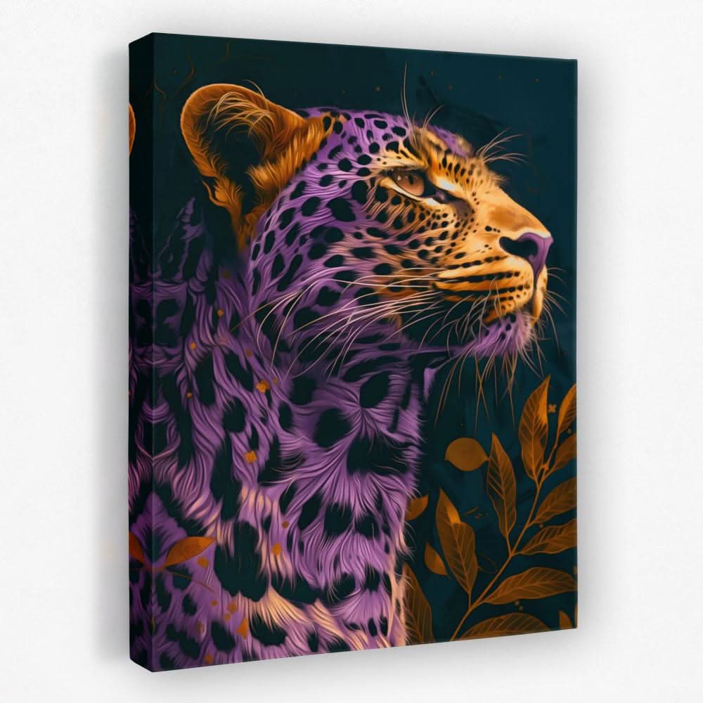 Purple Big Cat - Animals Canvas Wall Art