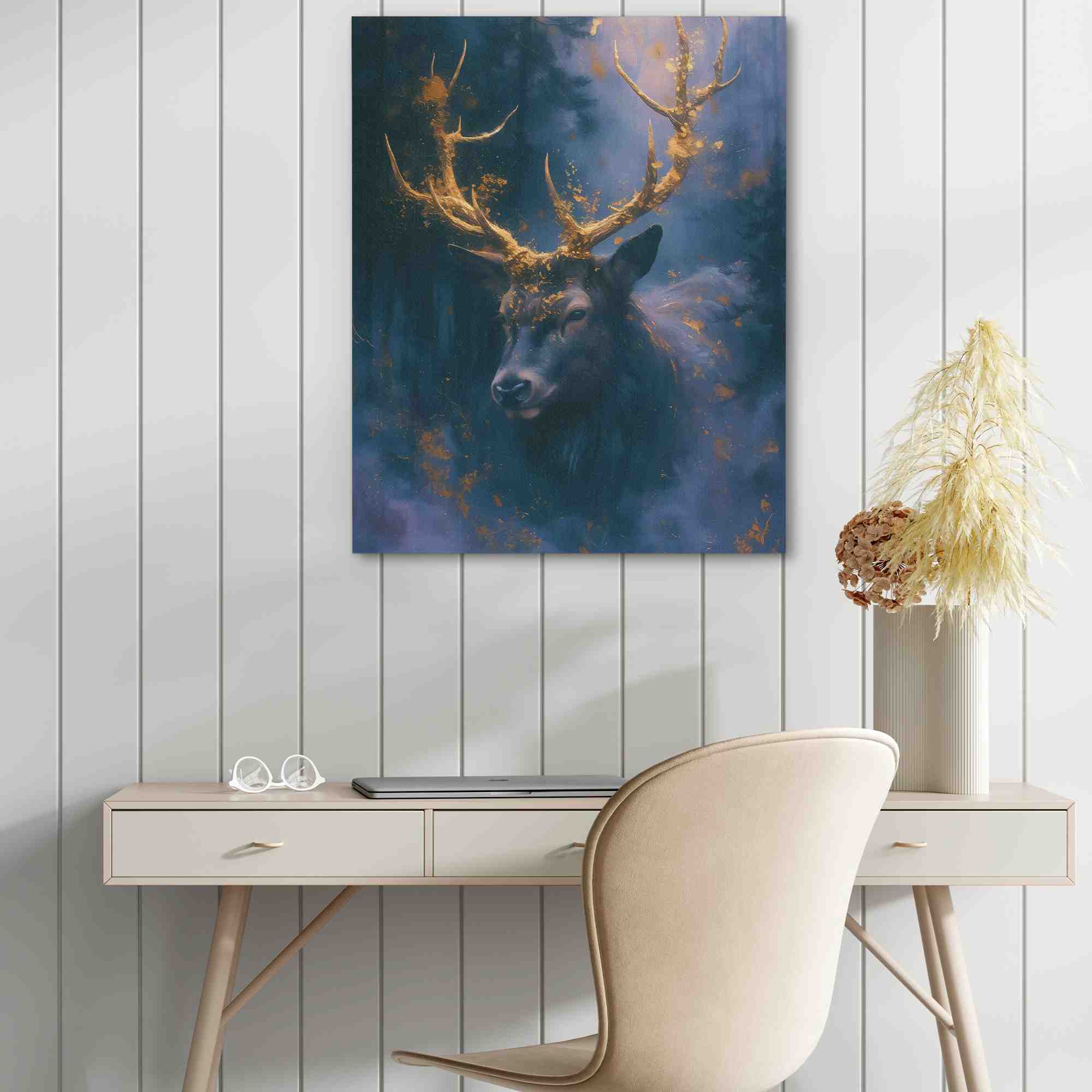 Purple Gold Deer - Luxury Wall Art