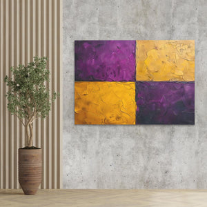 Purple Gold Rectangles - Luxury Wall Art