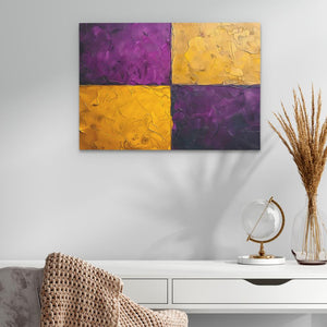 Purple Gold Rectangles - Luxury Wall Art