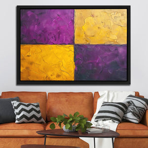 Purple Gold Rectangles - Luxury Wall Art