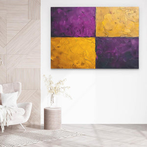 Purple Gold Rectangles - Luxury Wall Art