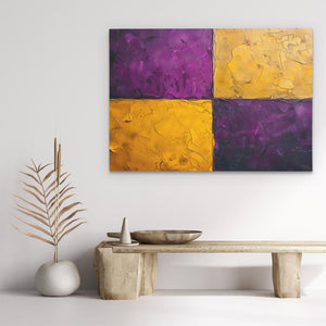 Purple Gold Rectangles - Luxury Wall Art