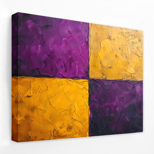 Purple Gold Rectangles - Luxury Wall Art