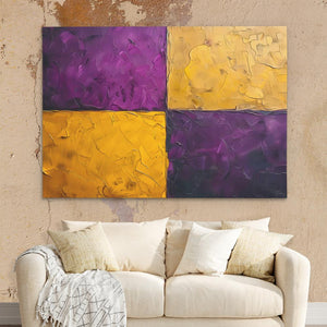 Purple Gold Rectangles - Luxury Wall Art