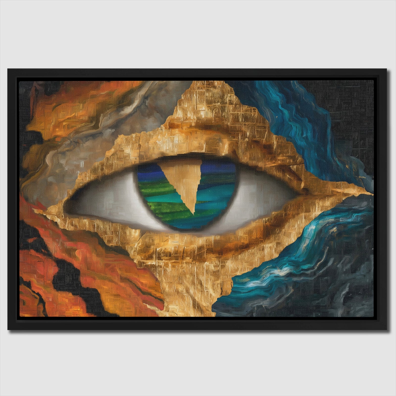Pyramid Golden Eye canvas wall art