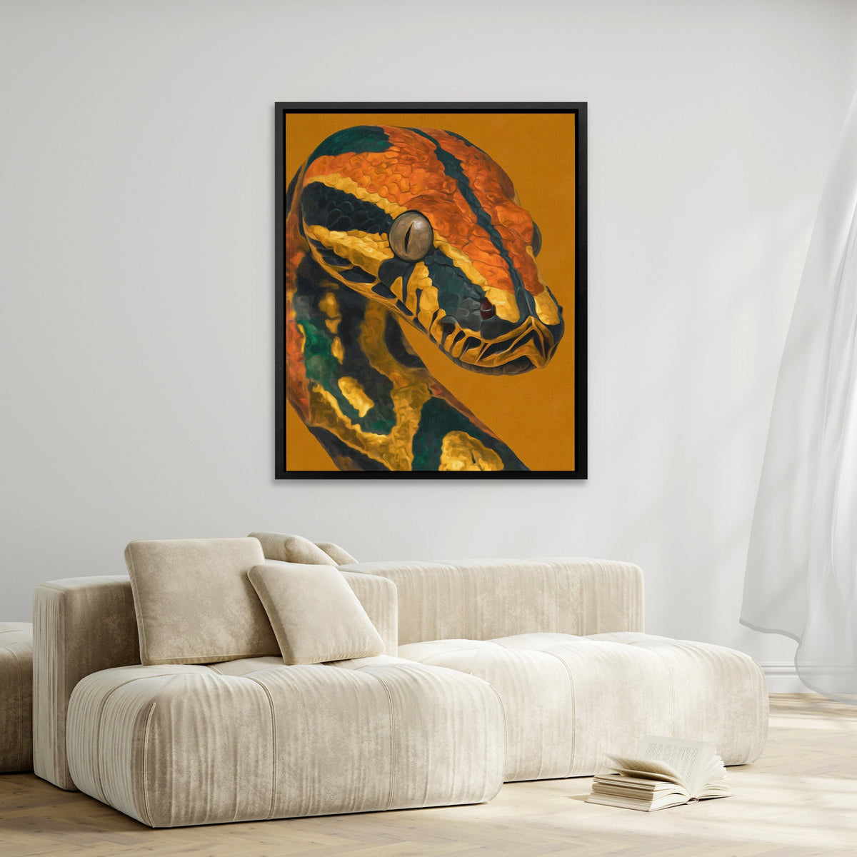Python's Amber Coil - Luxury Wall Art