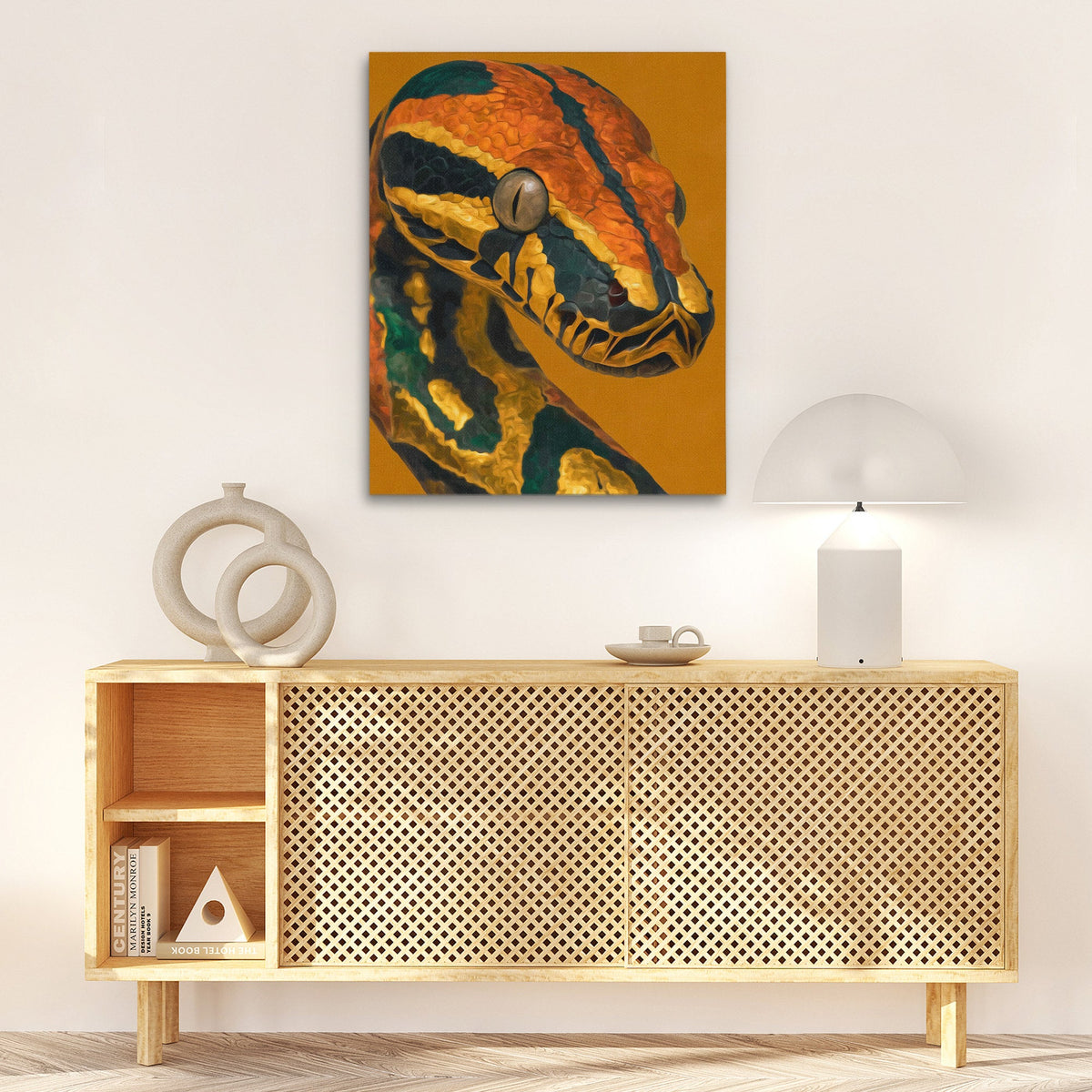 Python's Amber Coil - Luxury Wall Art