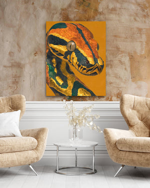 Python's Amber Coil - Luxury Wall Art