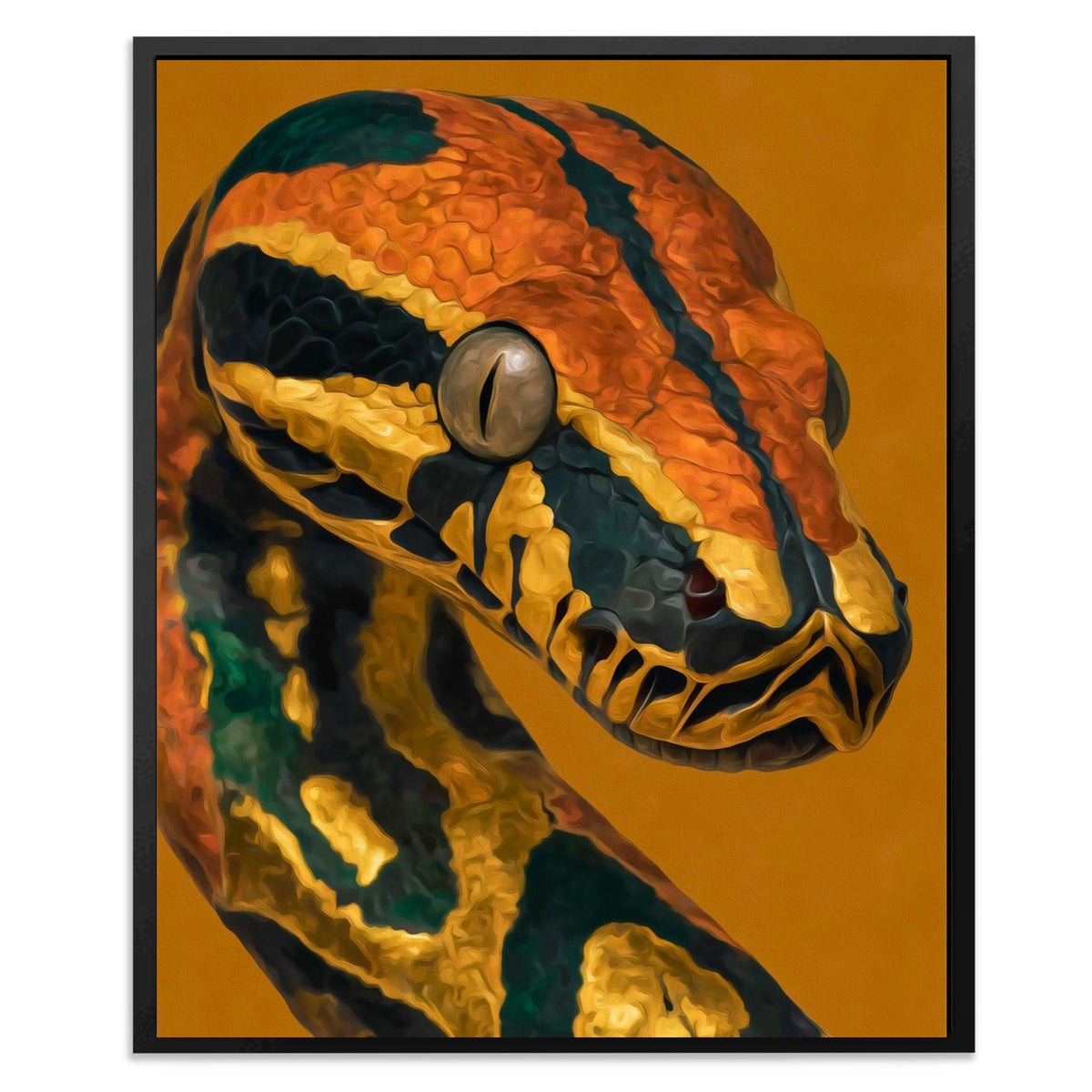 Python's Amber Coil - Luxury Wall Art