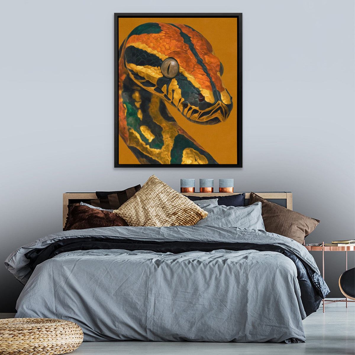Python's Amber Coil - Luxury Wall Art