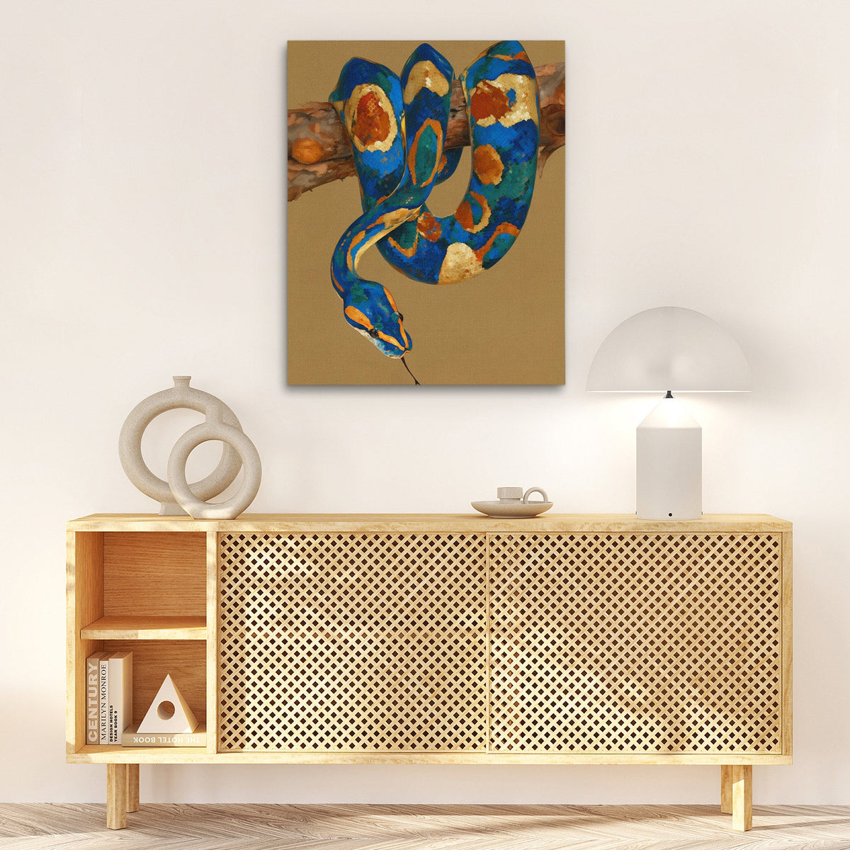 Python's Blue Coil - Luxury Wall Art