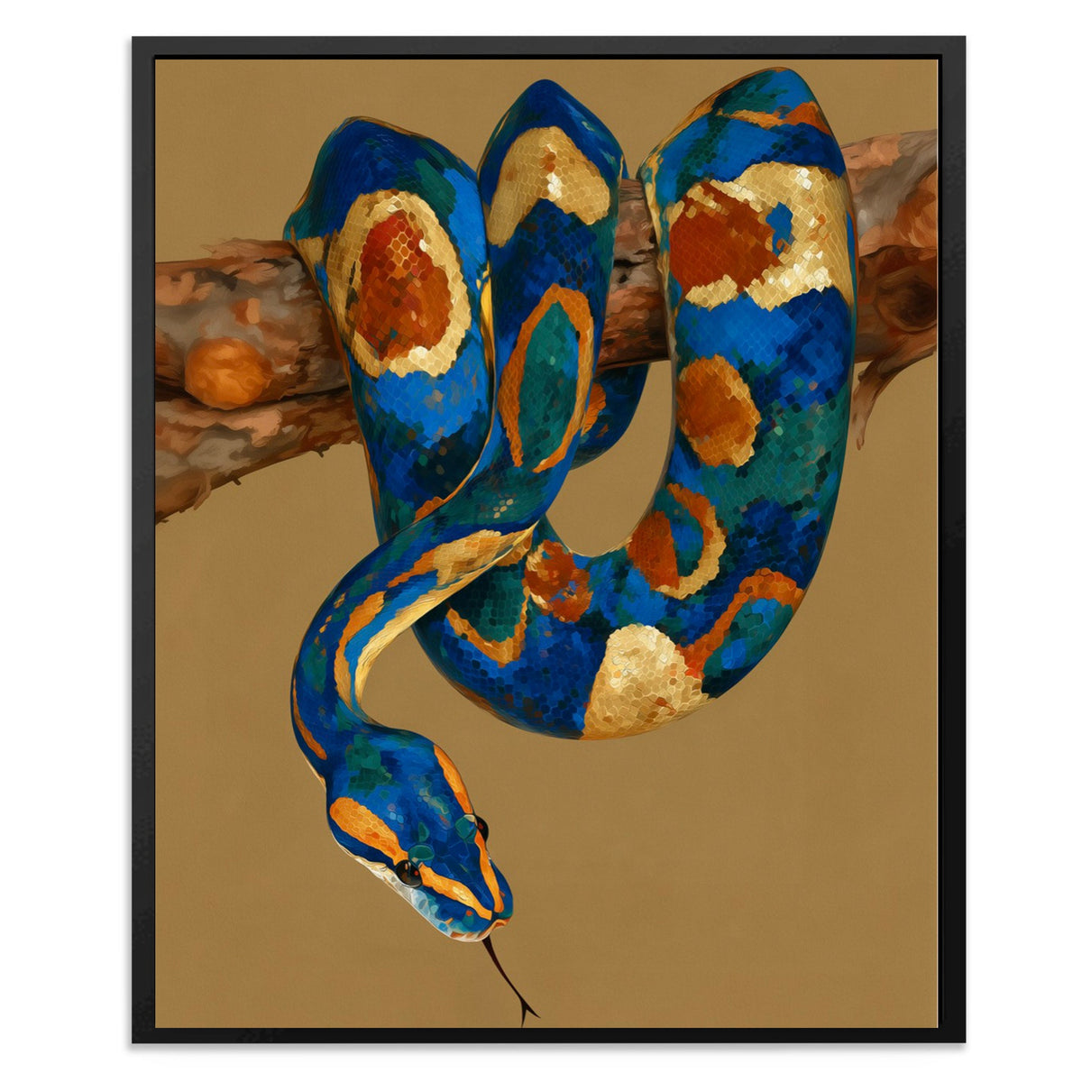 Python's Blue Coil - Luxury Wall Art