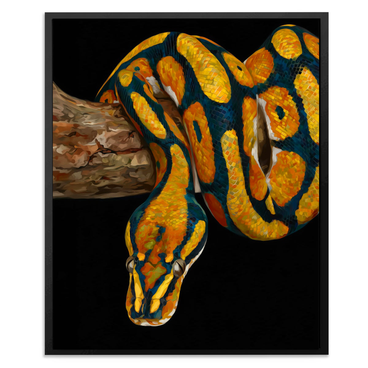 Python's Golden Coil - Animals Canvas Wall Art